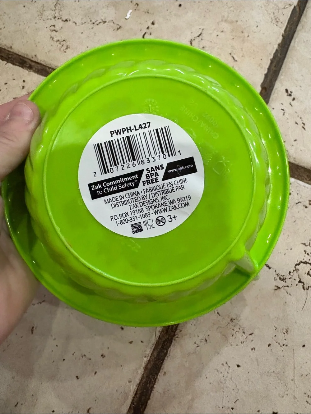Paw Patrol Lime Green Kids Snack Bowl with Straw
